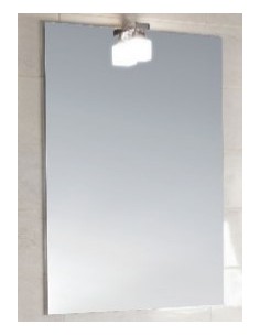 Miroir Bruges 60cm de largeur et 70cm  de hauteur épaisseur 4mm teinte argent spot luminaire non fourni